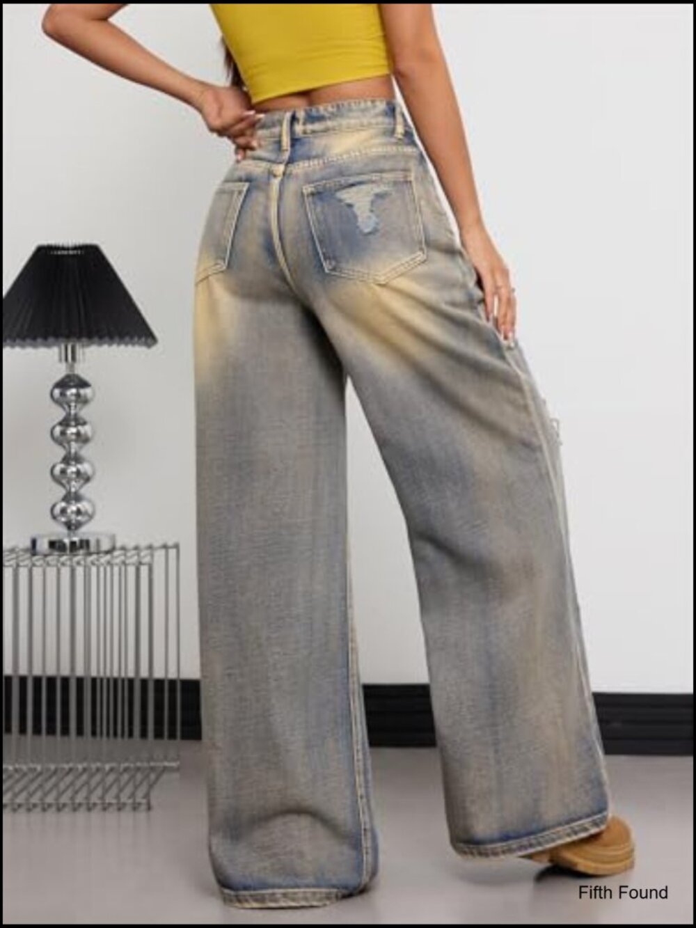 Wide Leg Baggy Jeans Y2K 90s Vintage Hip Hop Denim Trousers Streetwear - Picture 3 of 7